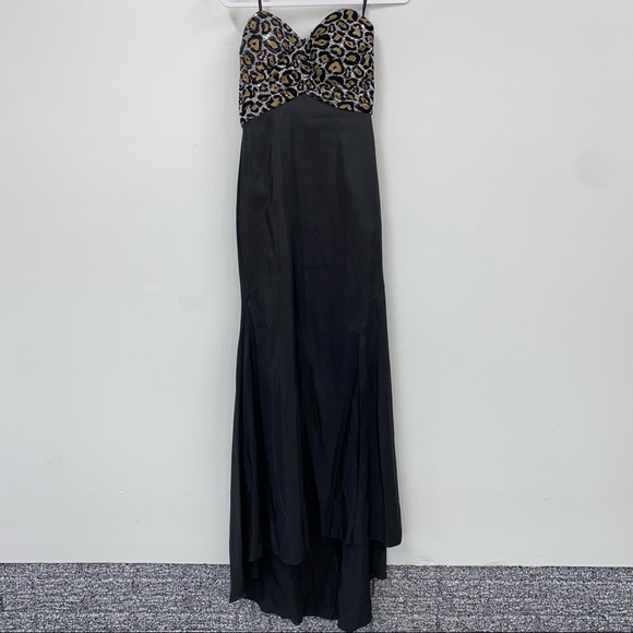 Allure Dresses & Skirts - Evenings by Allure Black/Cheetah Sequin Long Dress